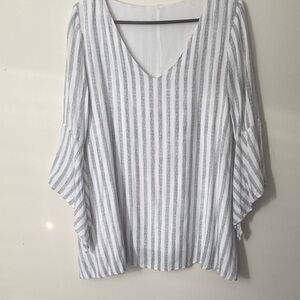 Striped V-Neck Women's Top
